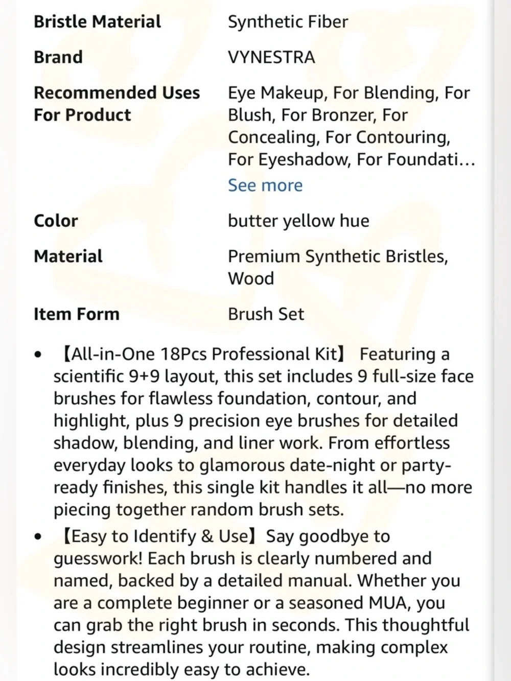 Buttery Blends Brush Set 18Pcs Face & Eye Makeup Brushes Set